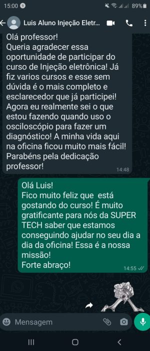 testemunho whats luis aluno injeção